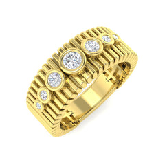 0.40Carat D-E/VS Lab Grown Diamond Fancy Wedding Ring 9k Yellow Gold Ready To Ship
