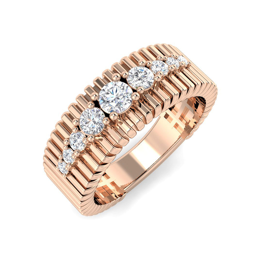 Diamond Chekter Fancy Ring | 0.5ct | Hallmarked Gold & Platinum