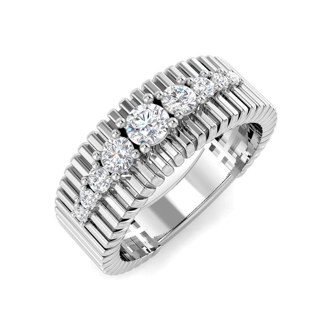 Diamond Chekter Fancy Ring | 0.5ct | Hallmarked Gold & Platinum