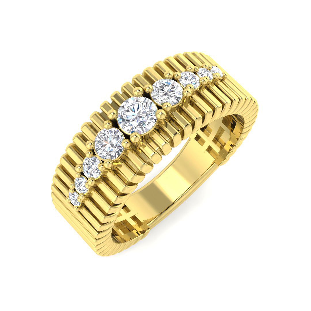 Diamond Chekter Fancy Ring | 0.5ct | Hallmarked Gold & Platinum