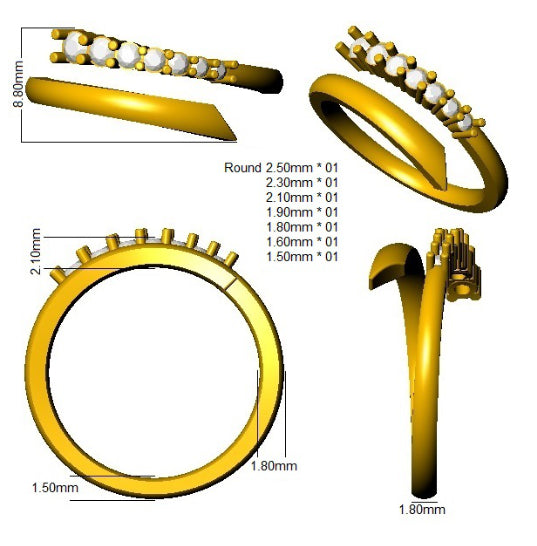 0.30Carat D-E/VS Lab Grown Diamond Fancy Wedding Ring 9k Yellow Gold Ready To Ship