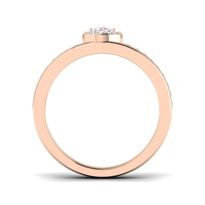 Natural Round & Oval Cut Diamond Halo Engagement Ring.