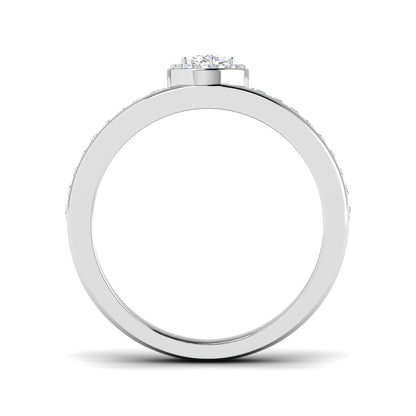 Natural Round & Oval Cut Diamond Halo Engagement Ring.