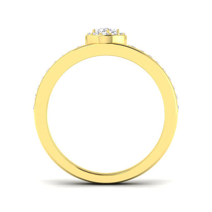 Natural Round & Oval Cut Diamond Halo Engagement Ring.