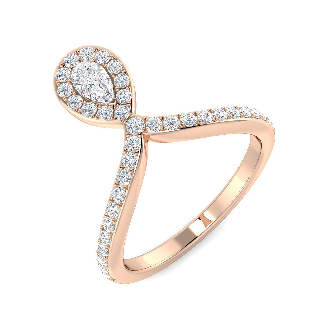 Marquise Diamond Halo Engagement Ring | 0.50ct | Hallmarked Gold & Platinum