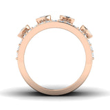 Ring mit im Labor gezüchteten Diamanten in Blasenform und gefassten Reihen – Statement-Ring mit britischem Punzierungszeichen