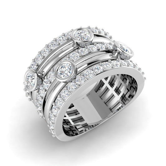 Lab & Natural Diamond Statement Ring | 1.75ct | Hallmarked Platinum