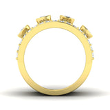 Ring mit im Labor gezüchteten Diamanten in Blasenform und gefassten Reihen – Statement-Ring mit britischem Punzierungszeichen