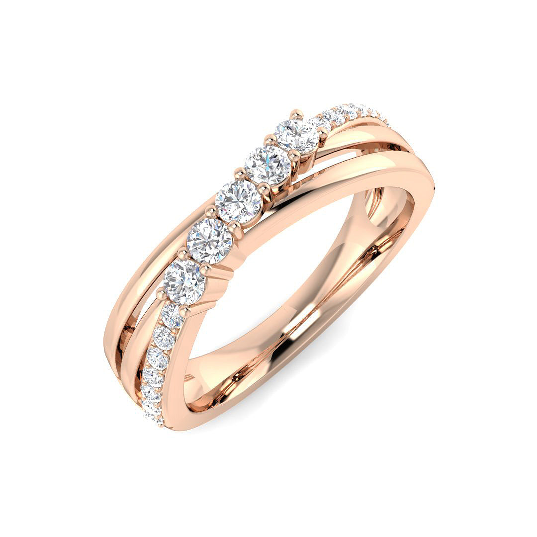 Lab-Grown Diamond Fancy Half Eternity Ring | 0.33ct | 9K/18K Gold & Platinum
