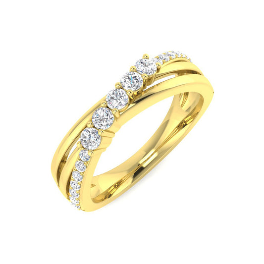 Lab-Grown Diamond Fancy Half Eternity Ring | 0.33ct | 9K/18K Gold & Platinum