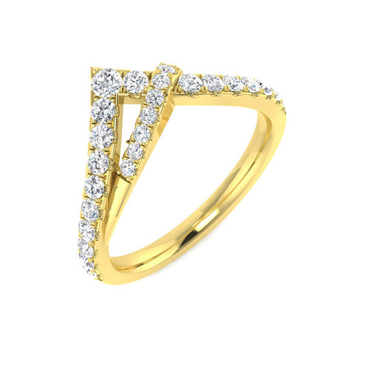 Elegant Round Diamond Wishbone Ring | 0.50ct | UK Hallmarked