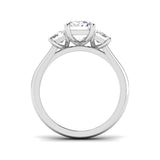 3.00ct Lab Grown D/VVS Emerald Cut Diamond 3 Stone Ring