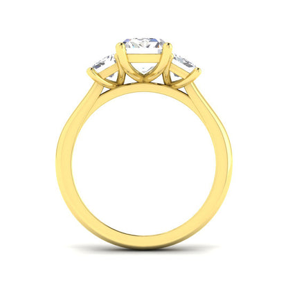 3.00-3.15ct Lab Grown D/VVS Emerald Cut Diamond 3 Stone Ring