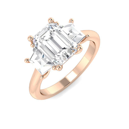 3-Stone Ring Lab Grown Diamond 2.91ct Emerald Cut D/VVS