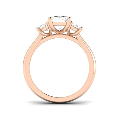 3-Stone Ring Lab Grown Diamond 2.91ct Emerald Cut D/VVS