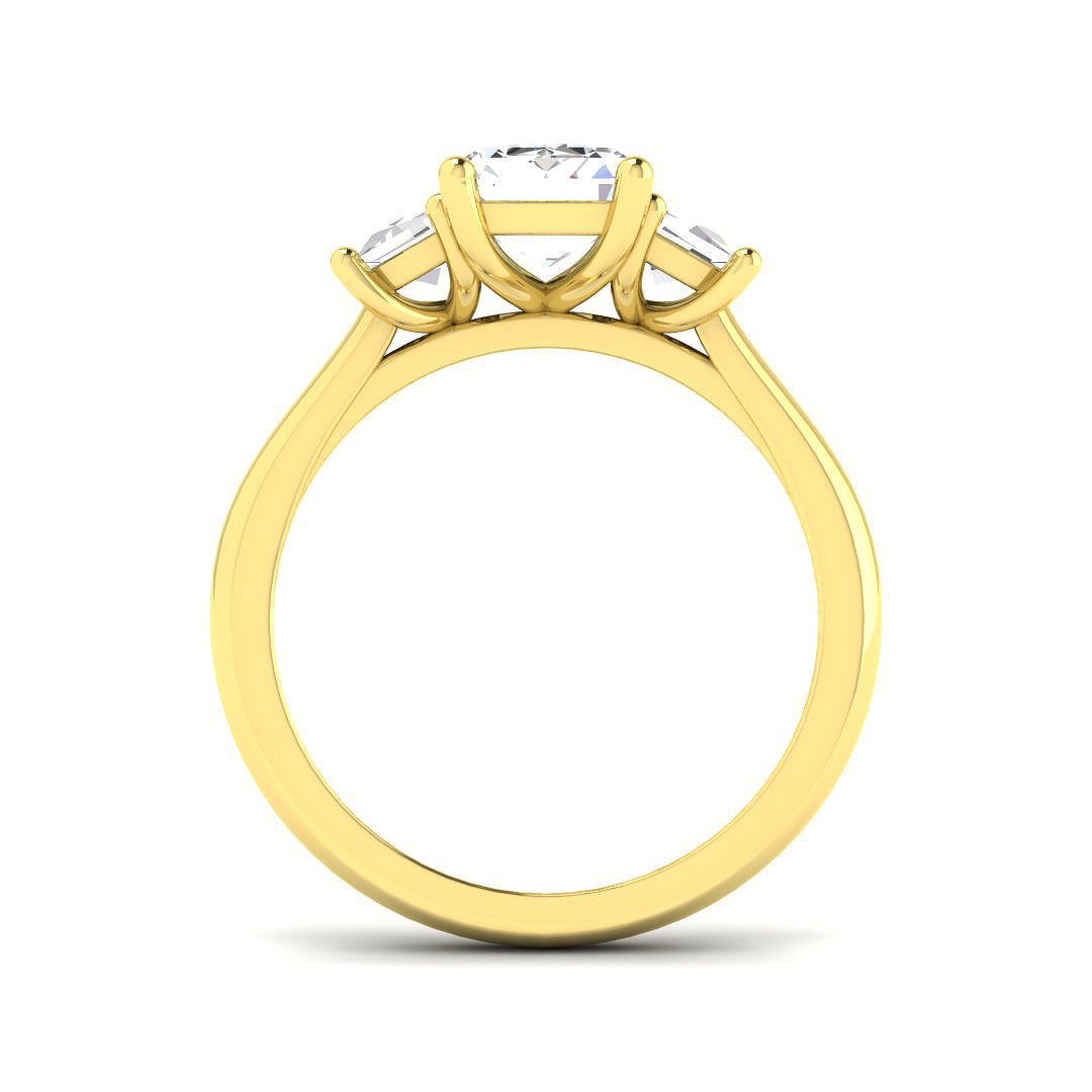 3-Stone Ring Lab Grown Diamond 2.91ct Emerald Cut D/VVS