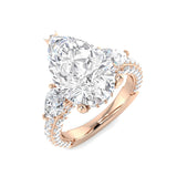 3-Stone Lab Grown Diamond 7.00ct Pear Cut D/VVS Ring