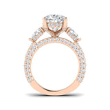 3-Stone Lab Grown Diamond 7.00ct Pear Cut D/VVS Ring