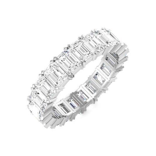 Emerald Cut Diamond Full Eternity Ring | Lab & Natural | Prong Set