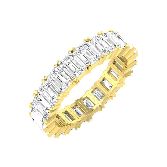 Emerald Cut Diamond Full Eternity Ring | Lab & Natural | Prong Set