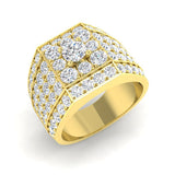 Luxury 4.50ct Diamond Signet Ring in UK Hallmarked Gold & Platinum