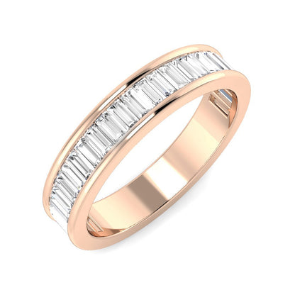 0.70-1.90ct Lab-Grown Baguette Cut D/VVS Diamond Channel Set Half Eternity Ring.