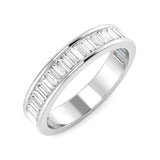 Halb-Ewigkeitsring mit 0,75-2,00 ct im Labor gezüchtetem Baguette-Diamanten (Reinheit D/VVS, Kanalfassung).