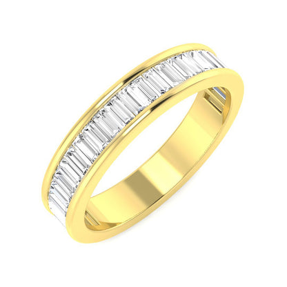 0.70-1.90ct Lab-Grown Baguette Cut D/VVS Diamond Channel Set Half Eternity Ring.
