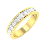 Halb-Ewigkeitsring mit 0,75-2,00 ct im Labor gezüchtetem Baguette-Diamanten (Reinheit D/VVS, Kanalfassung).