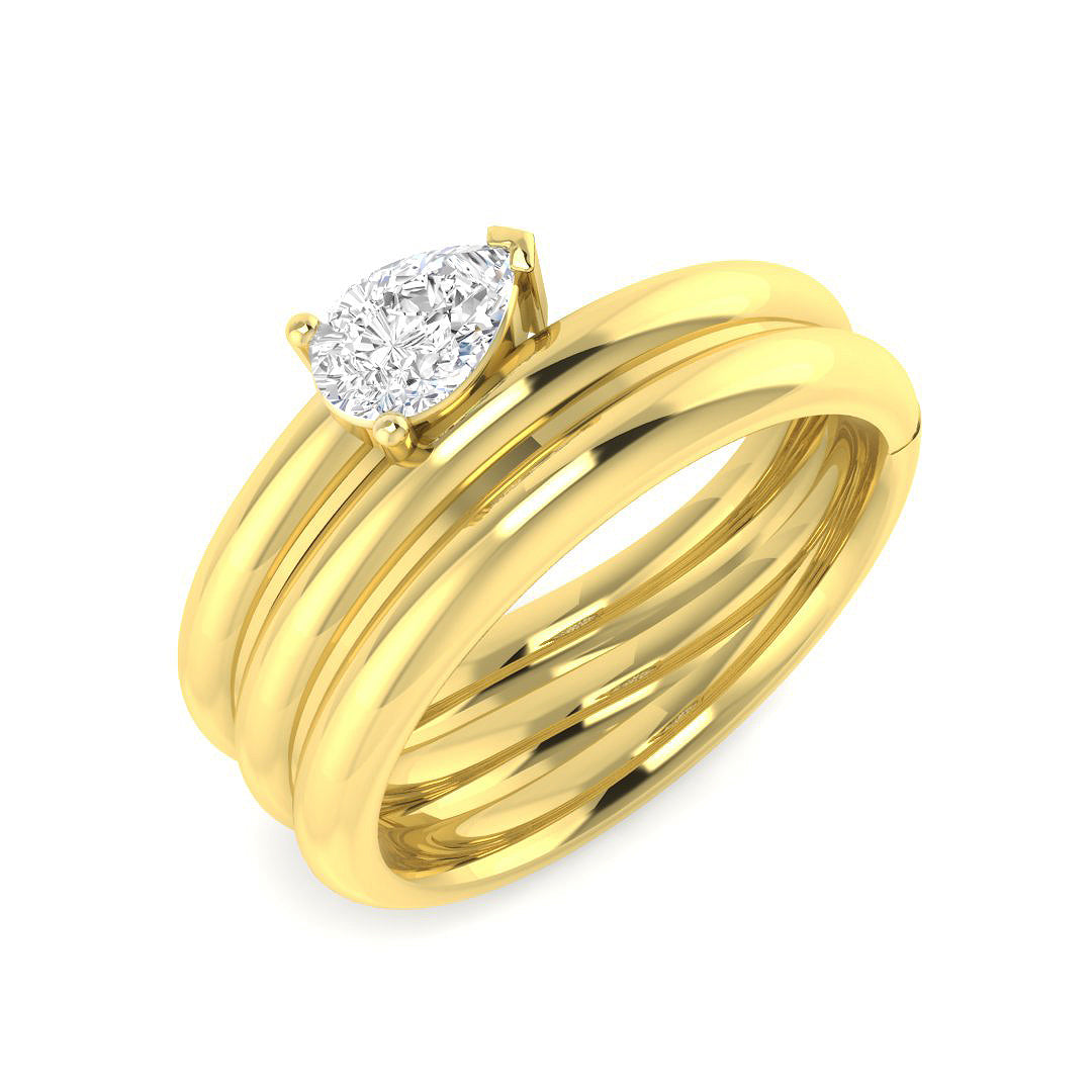 0.40 Ct D-E/VS Lab Grown Diamond Solitaire Ring 9k Yellow Gold Ready To Ship