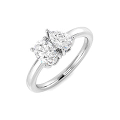 0.90Carat D-E/VS Lab Grown Diamond 2 Stone Wedding Ring 9k White Gold Ready To Ship