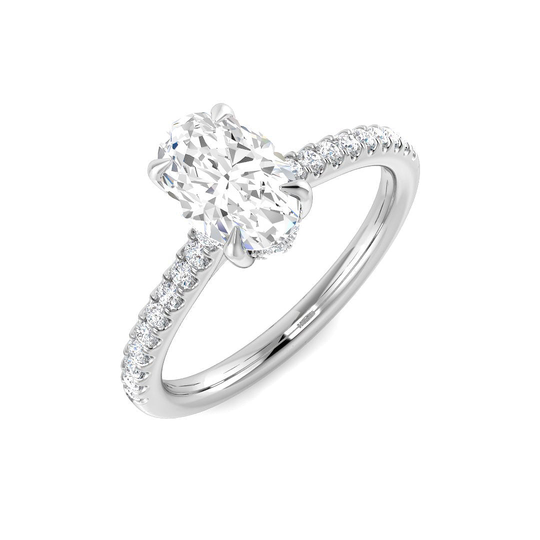 1.40 Ct D-E/VS Lab Grown Diamond Side Stone Ring 950 Platinum Ready To Ship