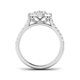 Lab Grown Round & Oval Cut Diamond Pave Set Engagement Ring