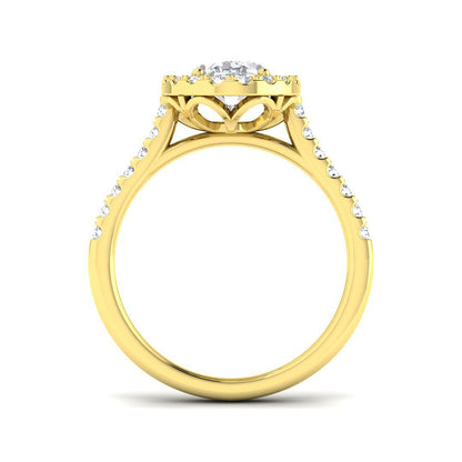 Lab Grown Round & Oval Cut Diamond Pave Set Engagement Ring