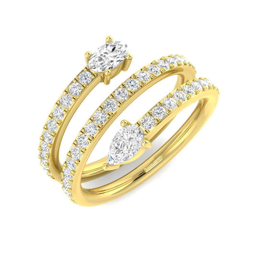 Oval & Pear Diamond Fancy Ring | Lab-Grown & Natural | Bridal Statement