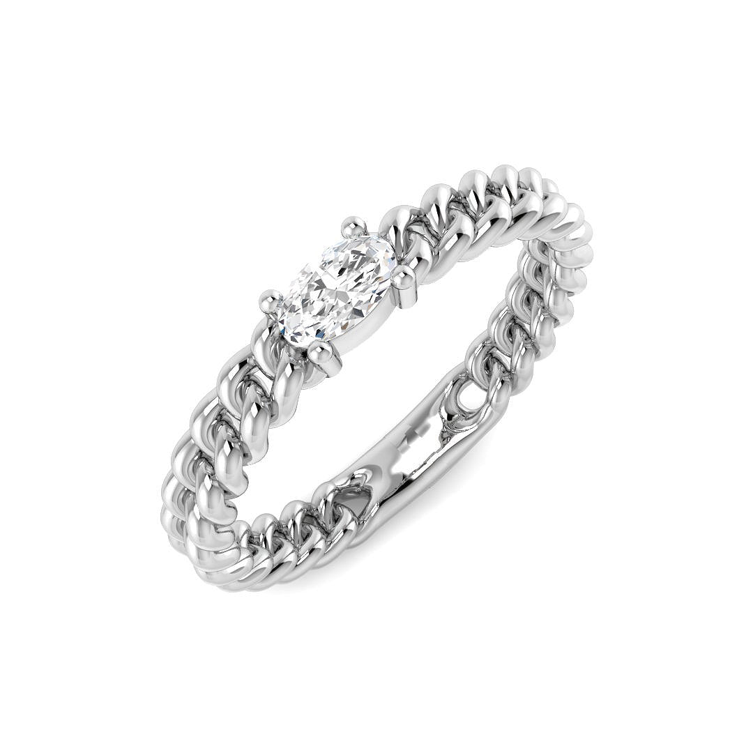 0.20 Ct D-E/VS Lab Grown Diamond Solitaire Ring 9k White Gold Ready To Ship