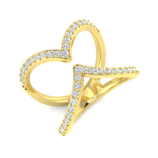 Lab-Grown & Natural Diamond Heart & Star Fancy Ring | Hallmarked