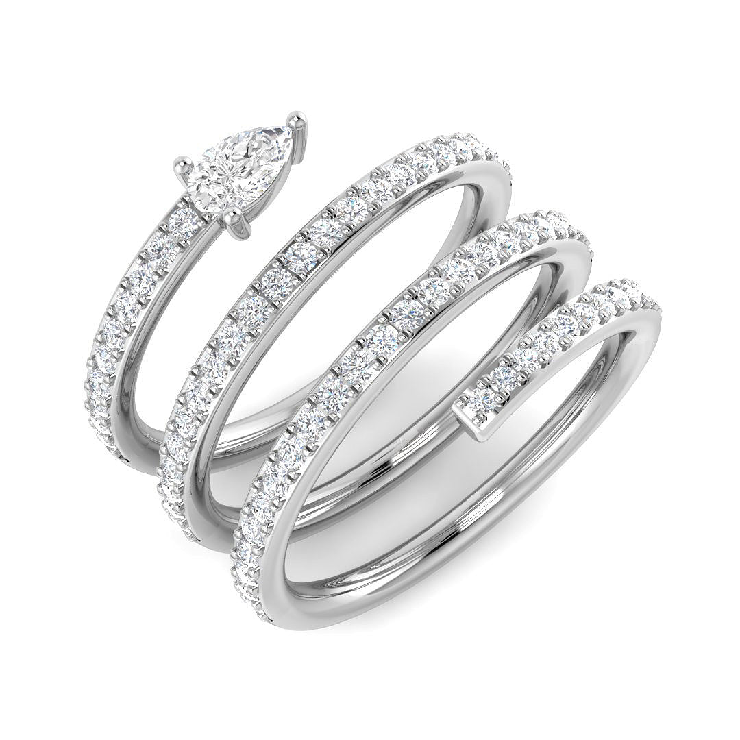 Diamond kasforb Fancy Ring | 0.75ct | Hallmarked Gold & Platinum