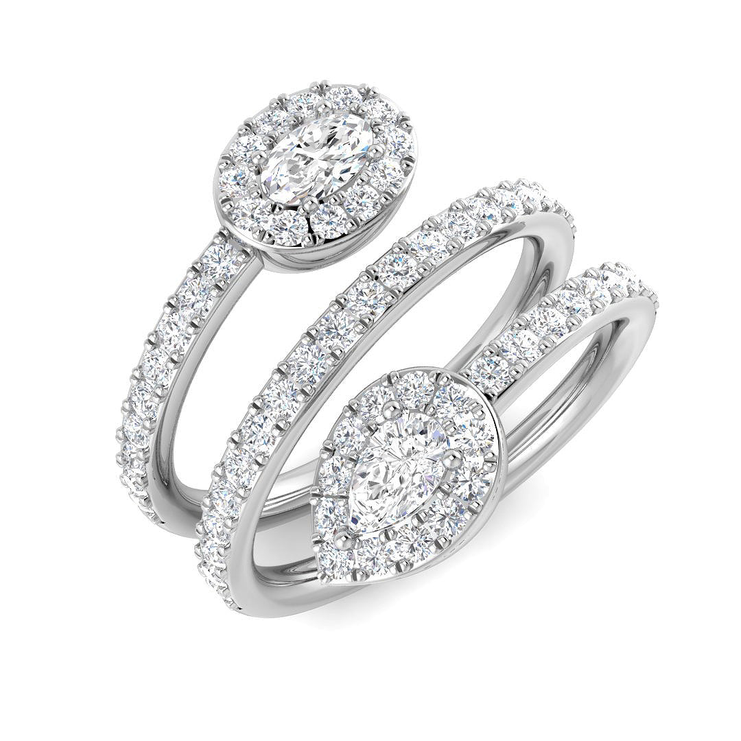 Diamond Prektob Fancy Ring | 1.25ct | Hallmarked Gold & Platinum