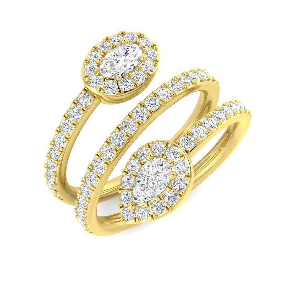 Diamond Prektob Fancy Ring | 1.25ct | Hallmarked Gold & Platinum