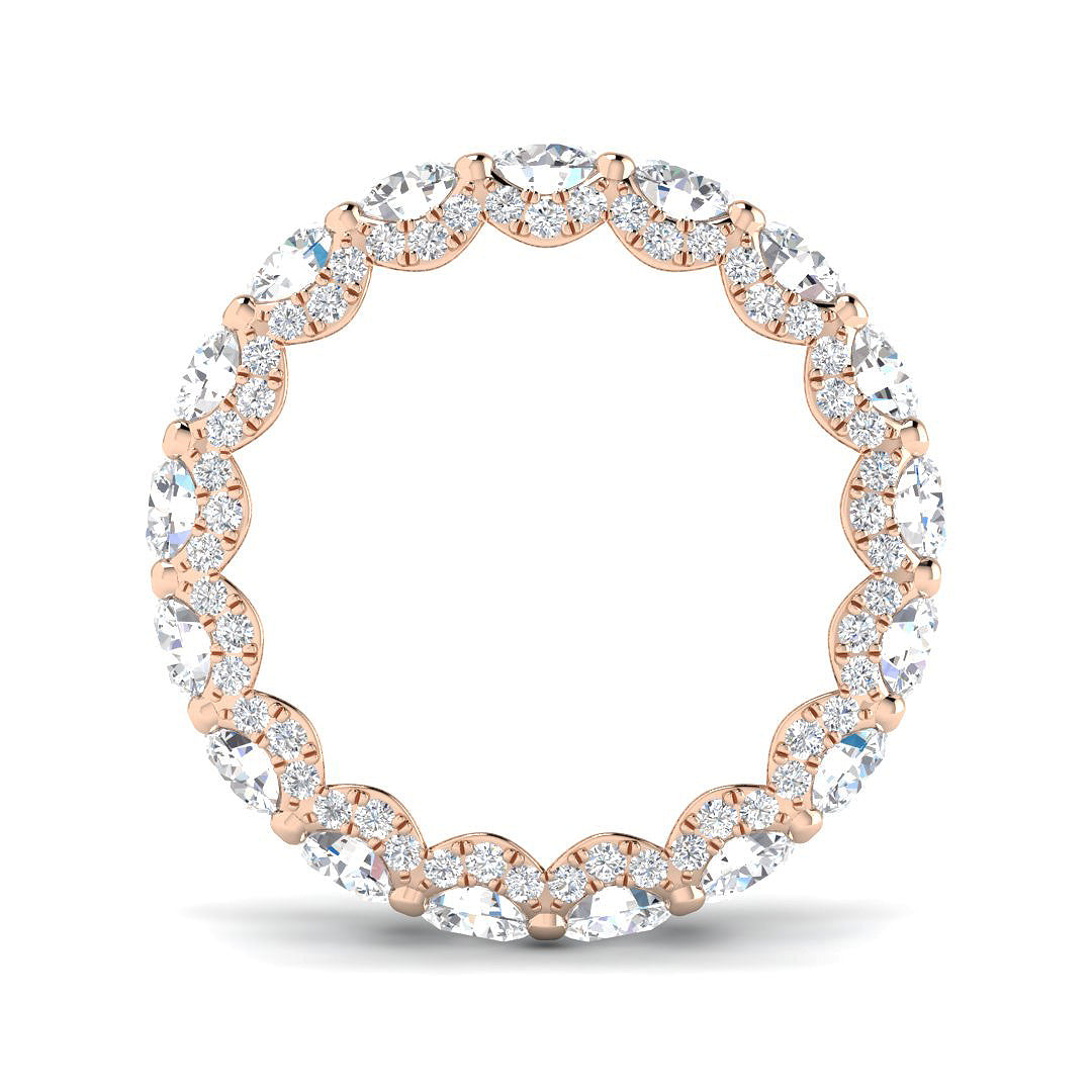 6.00 Carat D/VVS Lab-Grown Round Cut Diamond U-Prong Set Full Eternity Ring.