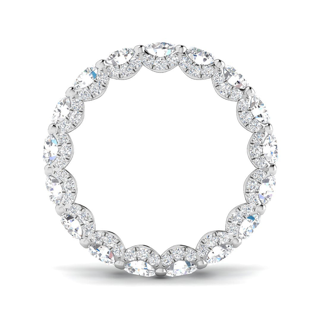 6.00 Carat D/VVS Lab-Grown Round Cut Diamond U-Prong Set Full Eternity Ring.