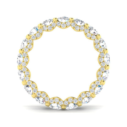 6.00 Carat D/VVS Lab-Grown Round Cut Diamond U-Prong Set Full Eternity Ring.