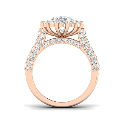 Lab Grown Round & Oval Cut Diamond Halo Ring