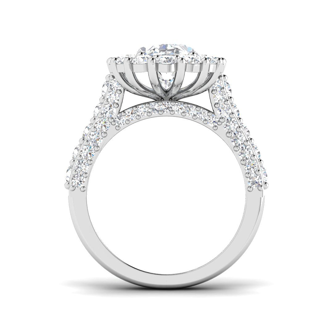 Lab Grown Round & Oval Cut Diamond Halo Ring