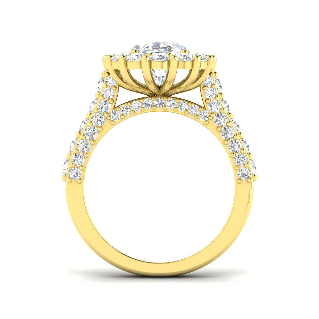 Lab Grown Round & Oval Cut Diamond Halo Ring