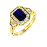Diamond Aberbeeb Blue Sapphire Ring | 1.5ct