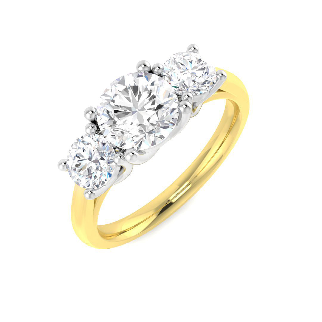 1.8Ct Lab Grown Diamond Ring in 9k Yellow Gold