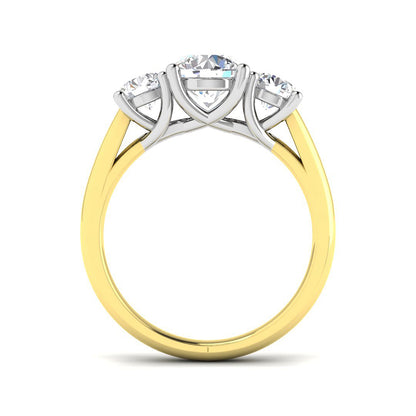 3-Stone Lab Grown Diamond Round Cut D/VVS Ring