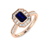 Diamond bubbee Blue Sapphire Ring | 0.75ct - 1ct